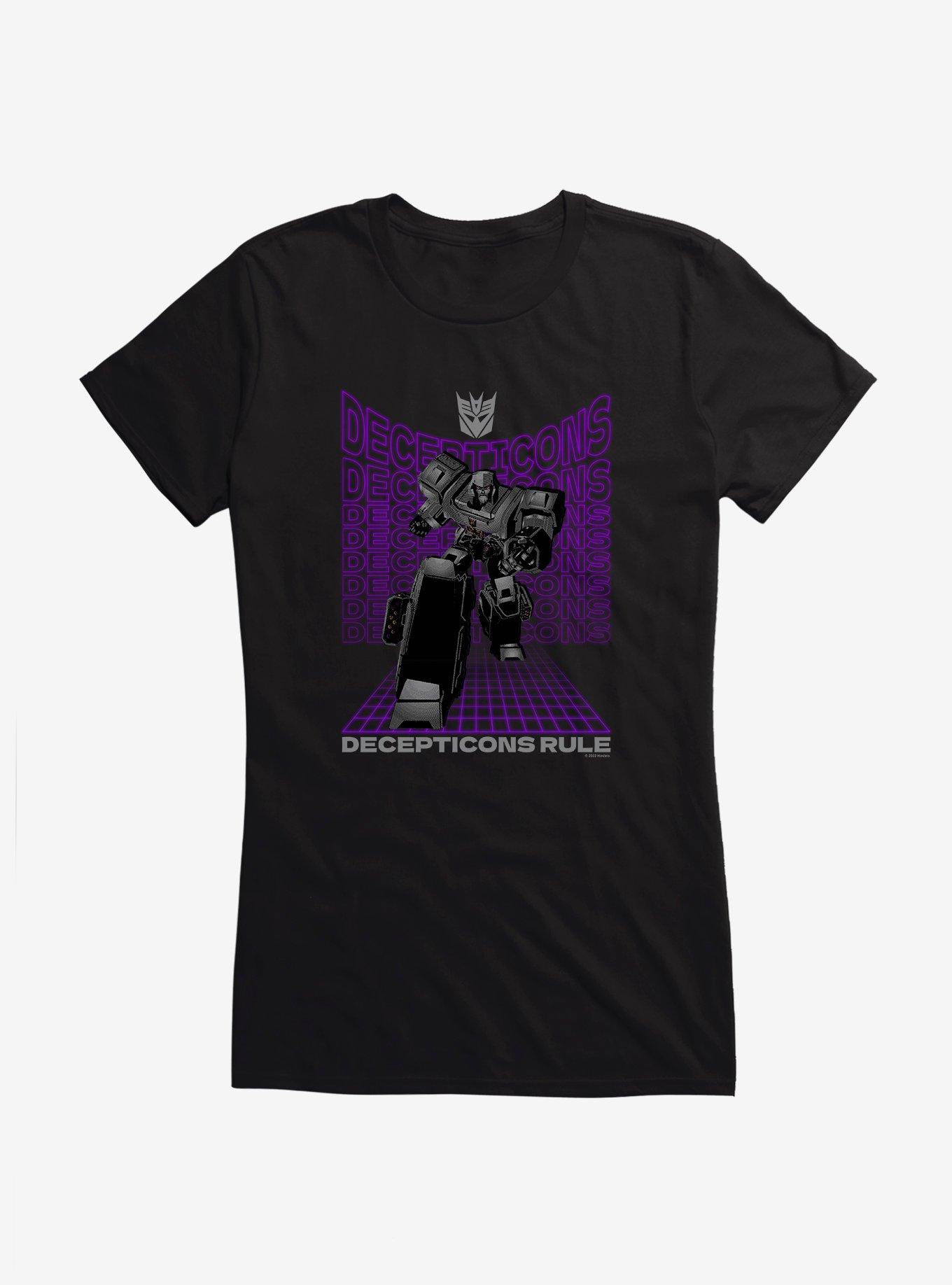 Transformers Decepticons Rule Megatron Girls T-Shirt, BLACK, hi-res