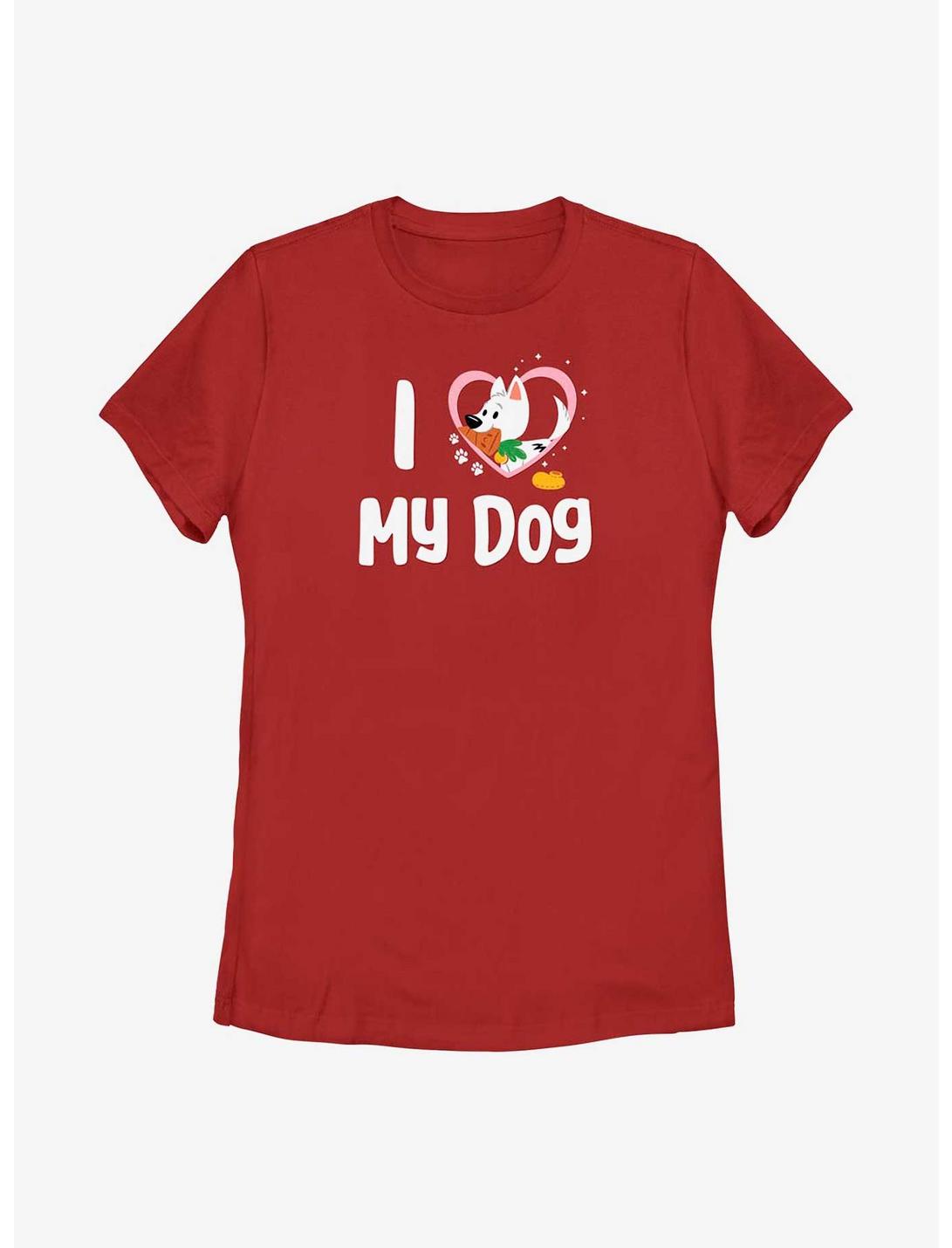 Disney Bolt Love My Dog Womens T-Shirt, RED, hi-res