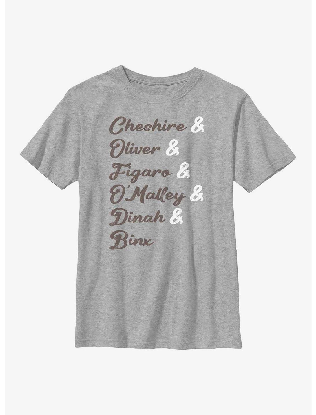 Disney Channel Cheshire, Oliver, Figaro, O'Malley, Dinah, Binx Youth T-Shirt, ATH HTR, hi-res
