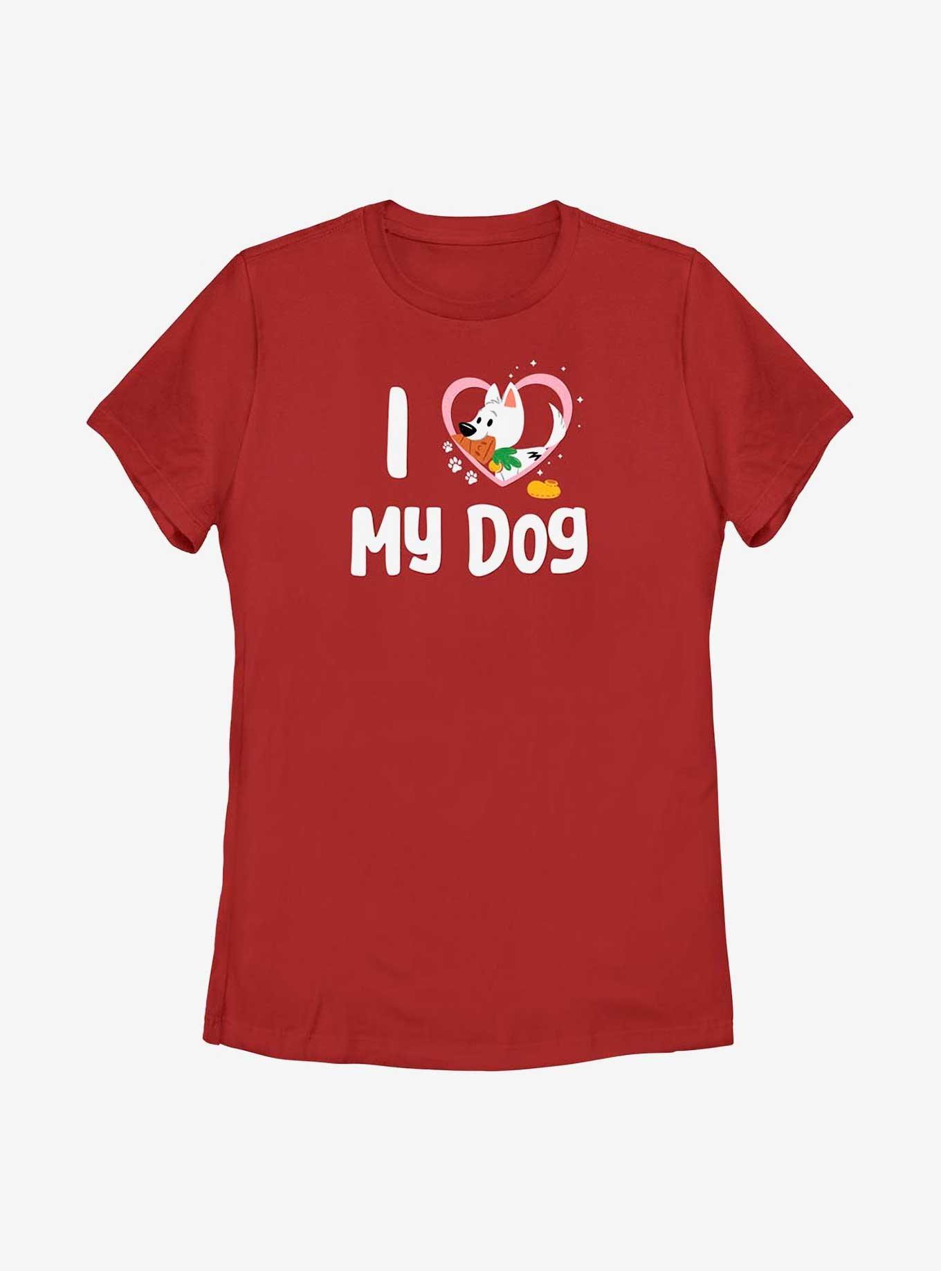 Disney Bolt Love My Dog Womens T-Shirt, RED, hi-res