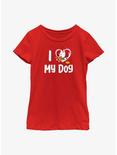 Disney Bolt Love My Dog Youth Girls T-Shirt, RED, hi-res