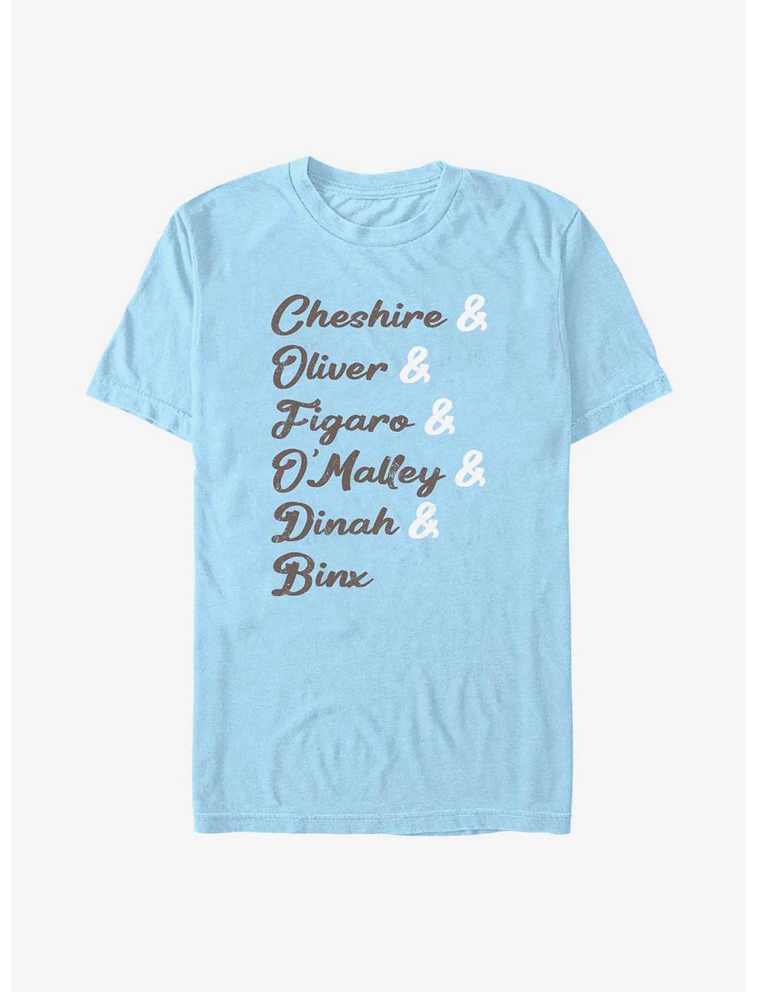 Disney Channel Cheshire, Oliver, Figaro, O'Malley, Dinah, Binx T-Shirt, LT BLUE, hi-res