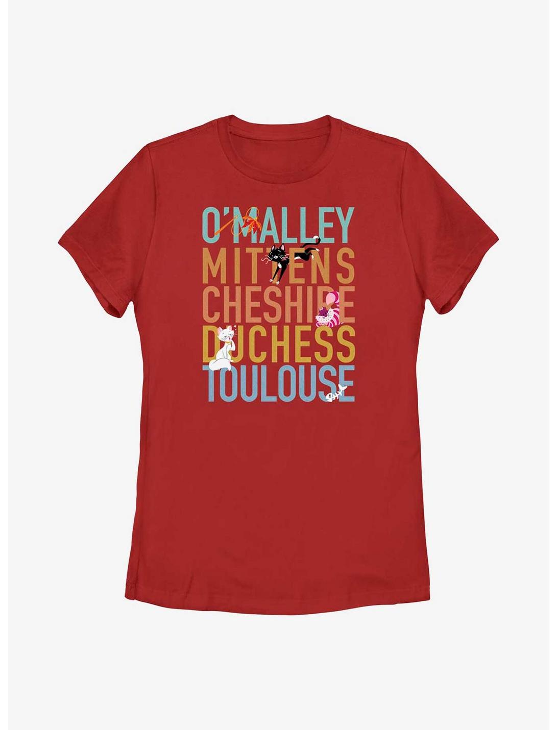 Disney Channel O'Malley, Mittens, Cheshire, Duchess, Toulouse Womens T-Shirt, RED, hi-res