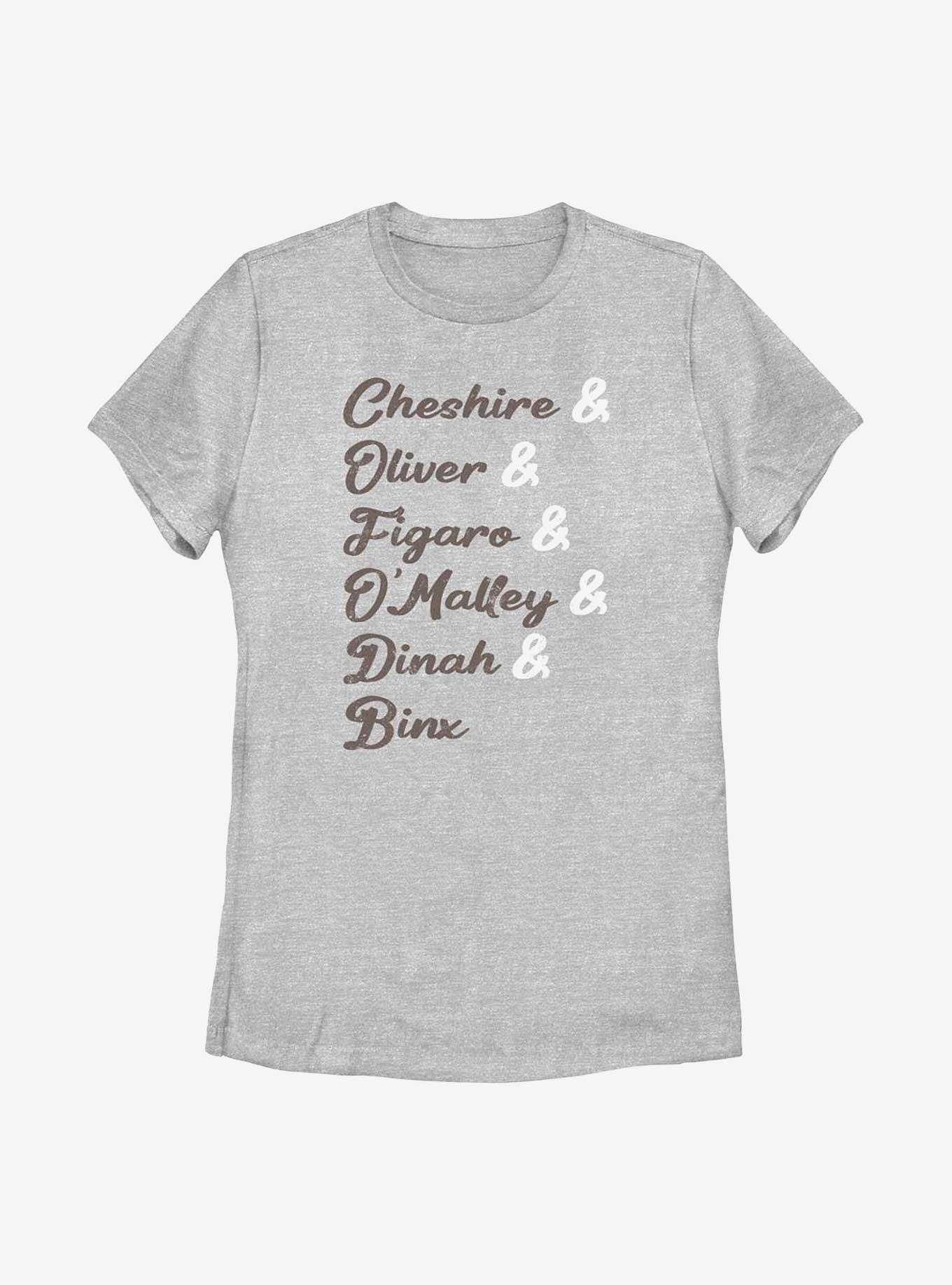 Disney Channel Cheshire, Oliver, Figaro, O'Malley, Dinah, Binx Womens T-Shirt, ATH HTR, hi-res