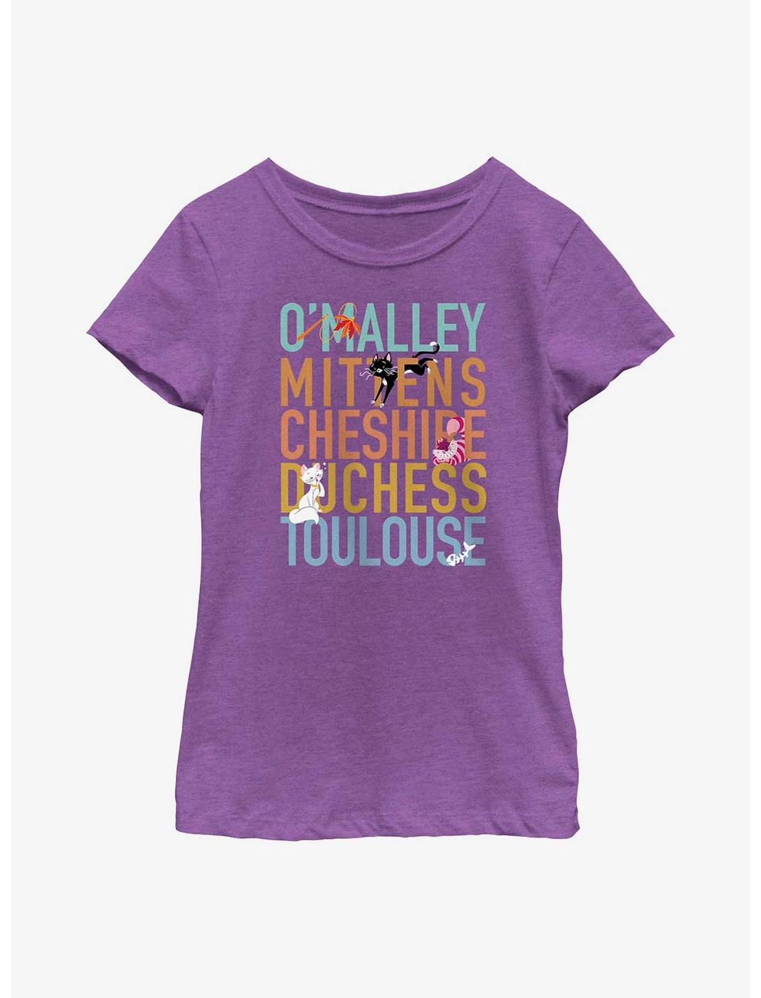 Disney Channel O'Malley, Mittens, Cheshire, Duchess, Toulouse Youth Girls T-Shirt, PURPLE BERRY, hi-res