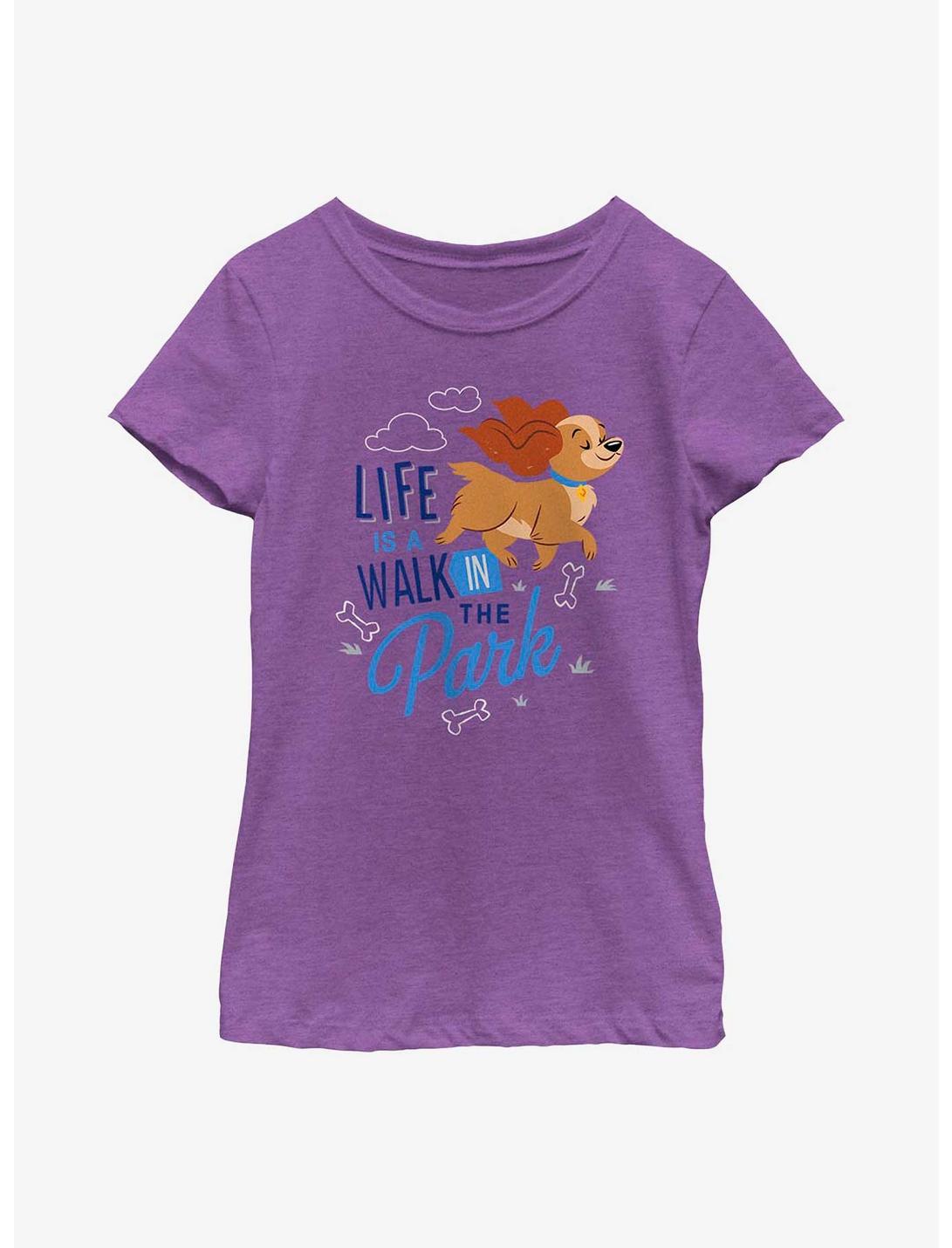 Disney Lady and the Tramp Walk In The Park Youth Girls T-Shirt, PURPLE BERRY, hi-res