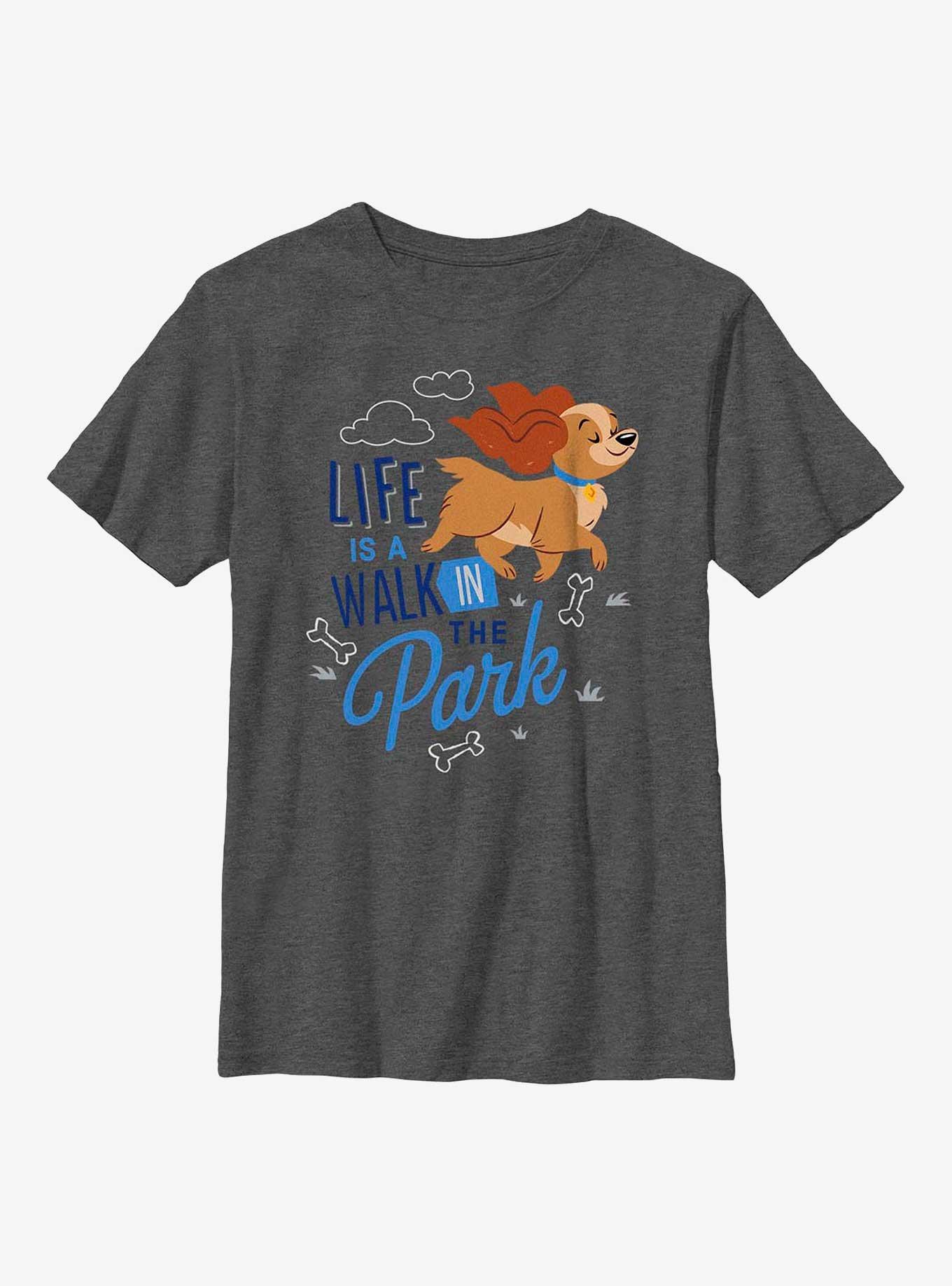 Disney Lady and the Tramp Walk In The Park Youth T-Shirt, CHAR HTR, hi-res
