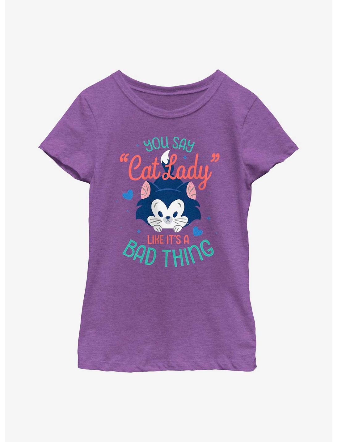 Disney Pinocchio Cat Lady Youth Girls T-Shirt, PURPLE BERRY, hi-res