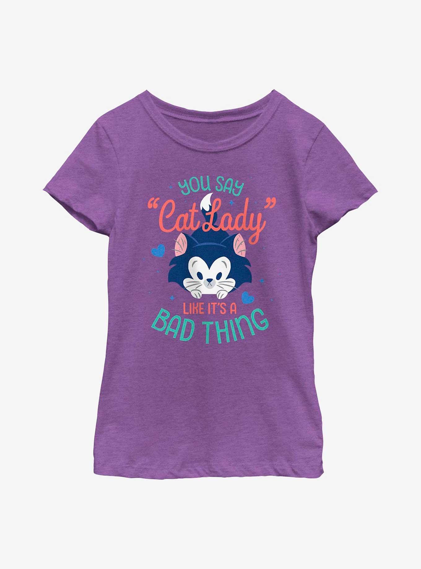 Disney Pinocchio Cat Lady Youth Girls T-Shirt, PURPLE BERRY, hi-res