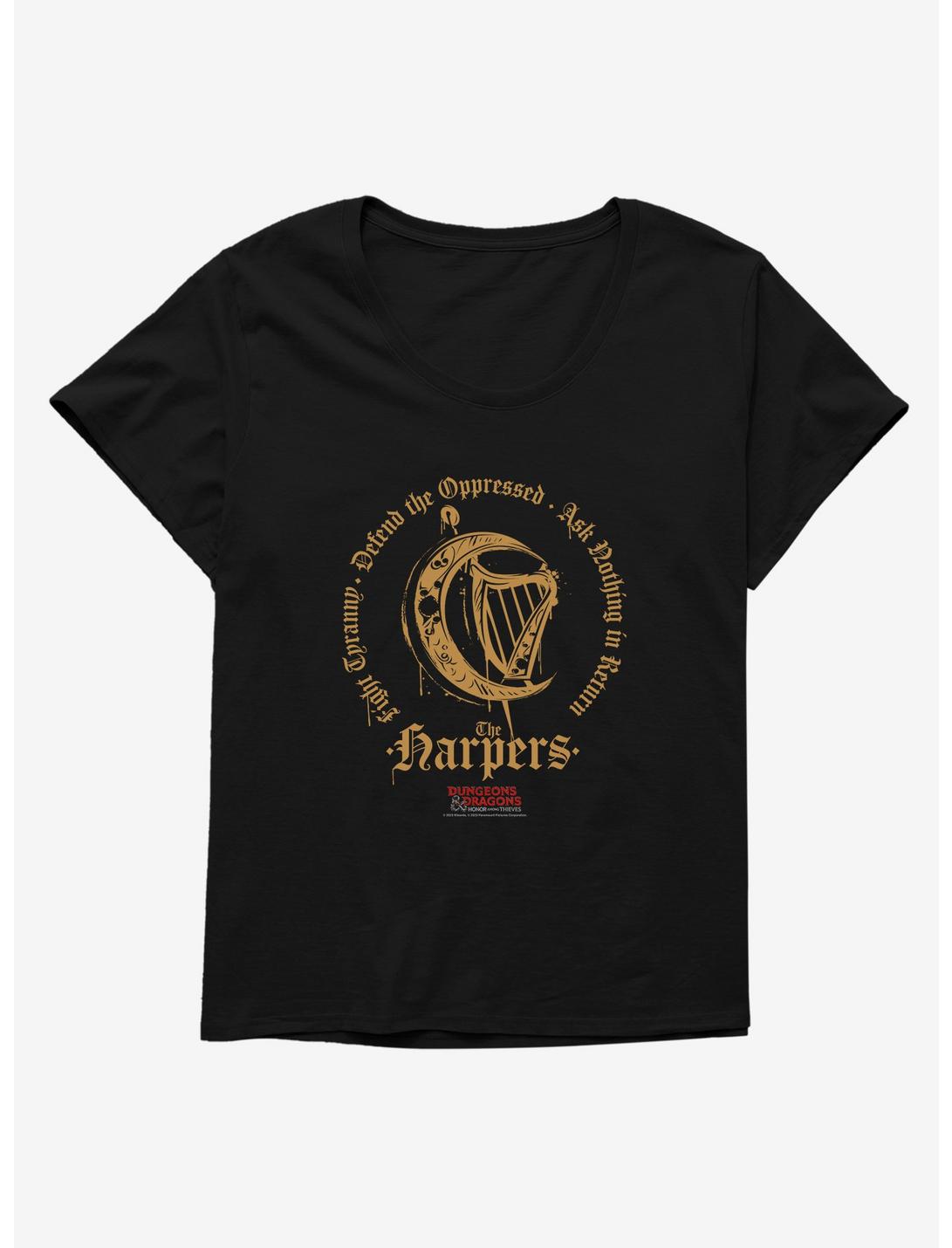 Dungeons & Dragons: Honor Among Thieves The Harpers Organization Womens T-Shirt Plus Size, BLACK, hi-res