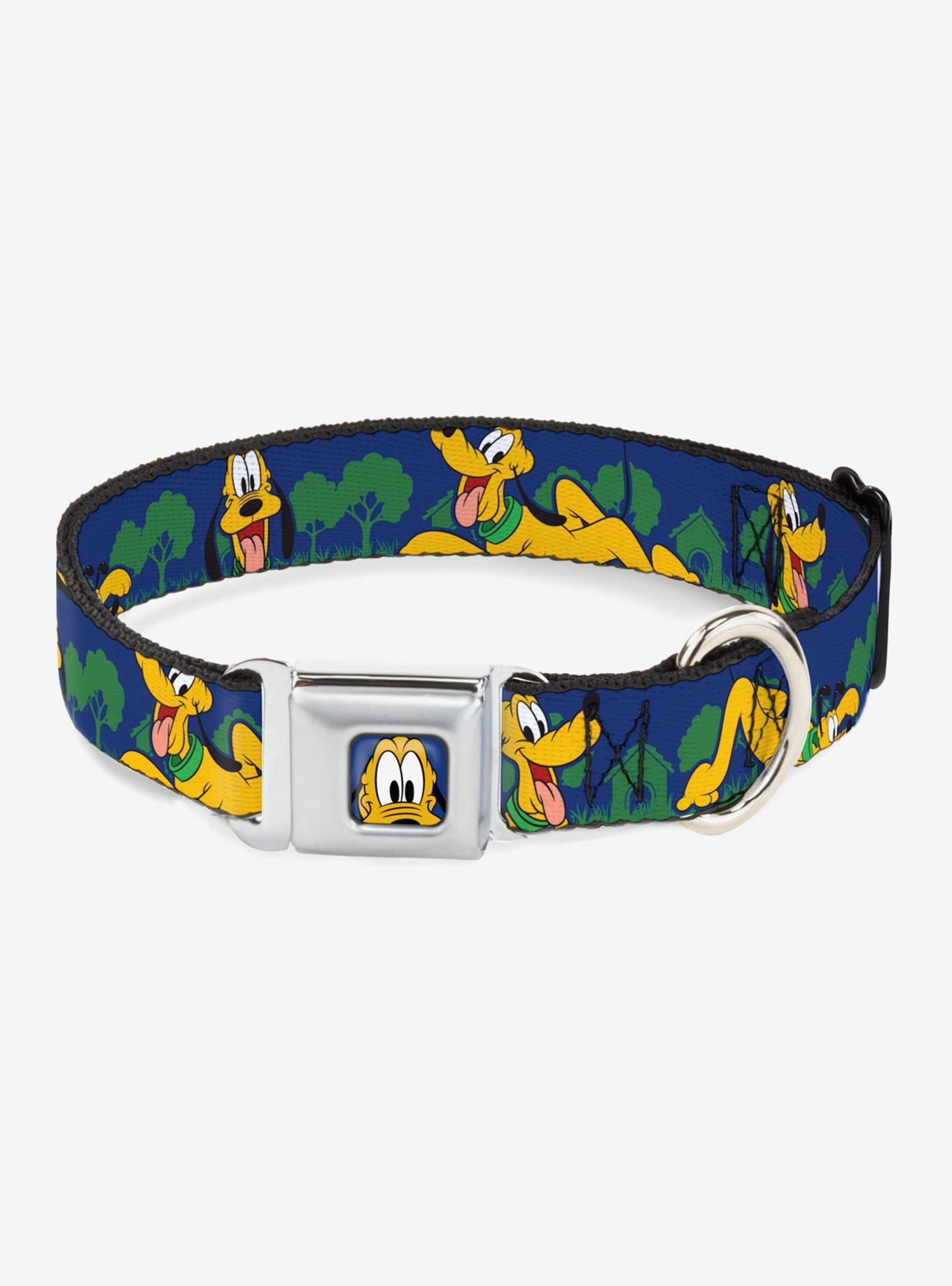 Disney Pluto Landscape Seatbelt Buckle Dog Collar, BLUE, hi-res