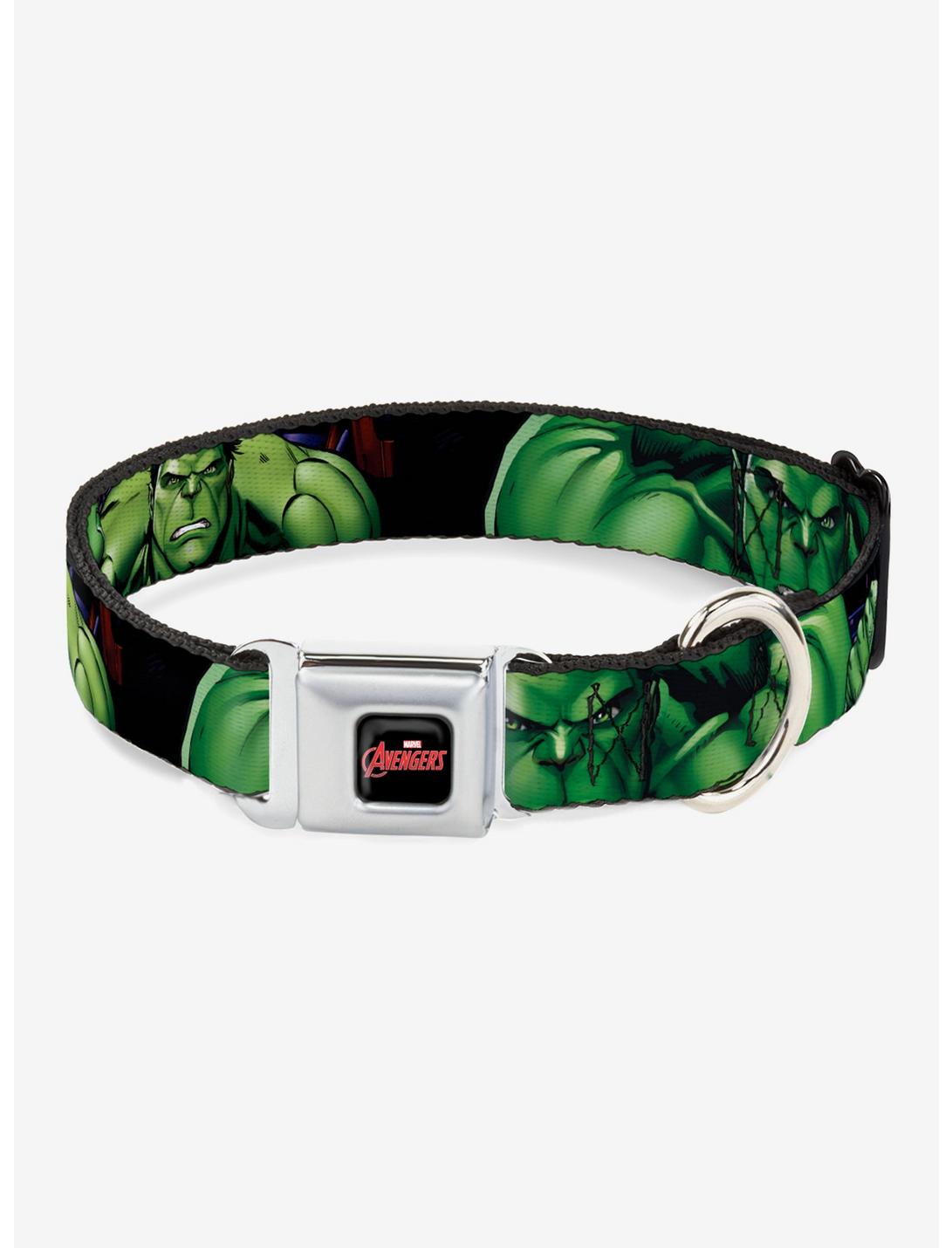 Marvel Hulk Close Up Poses Seatbelt Buckle Dog Collar, MULTICOLOR, hi-res