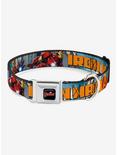 Marvel Iron Man Avengers Cityscape Seatbelt Buckle Dog Collar, MULTICOLOR, hi-res