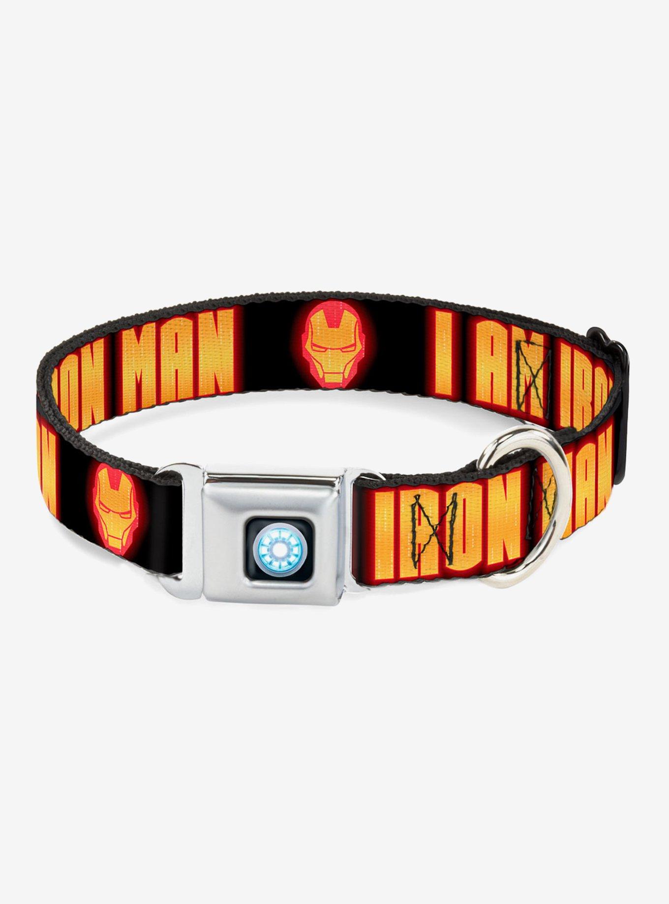 Marvel Iron Man I Am Iron Man Seatbelt Buckle Dog Collar, , hi-res