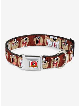 Looney Tunes Tasmanian Devil Brown Seatbelt Buckle Dog Collar, , hi-res