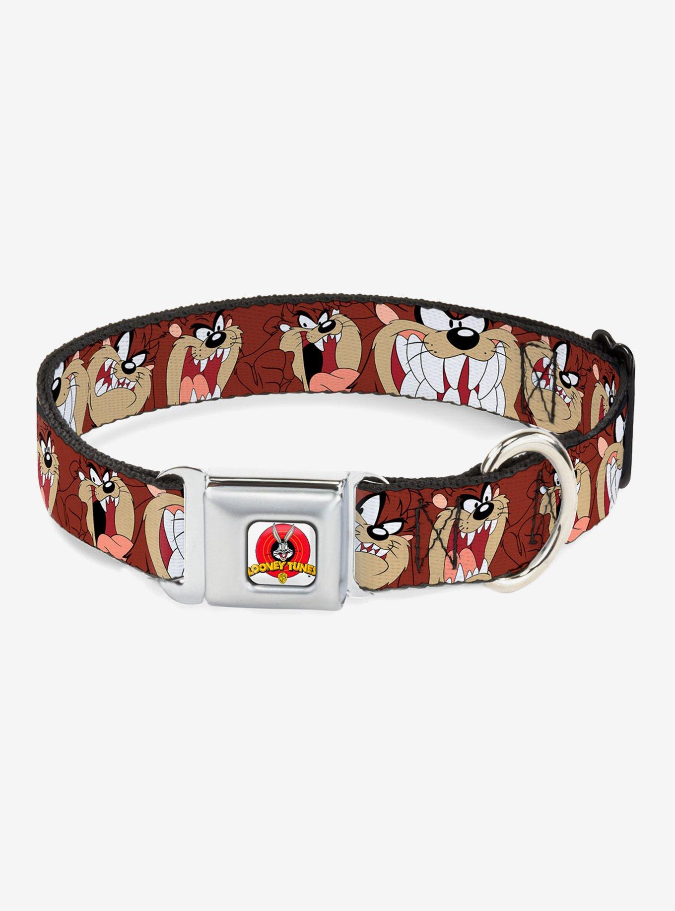 Looney Tunes Tasmanian Devil Brown Seatbelt Buckle Dog Collar, , hi-res