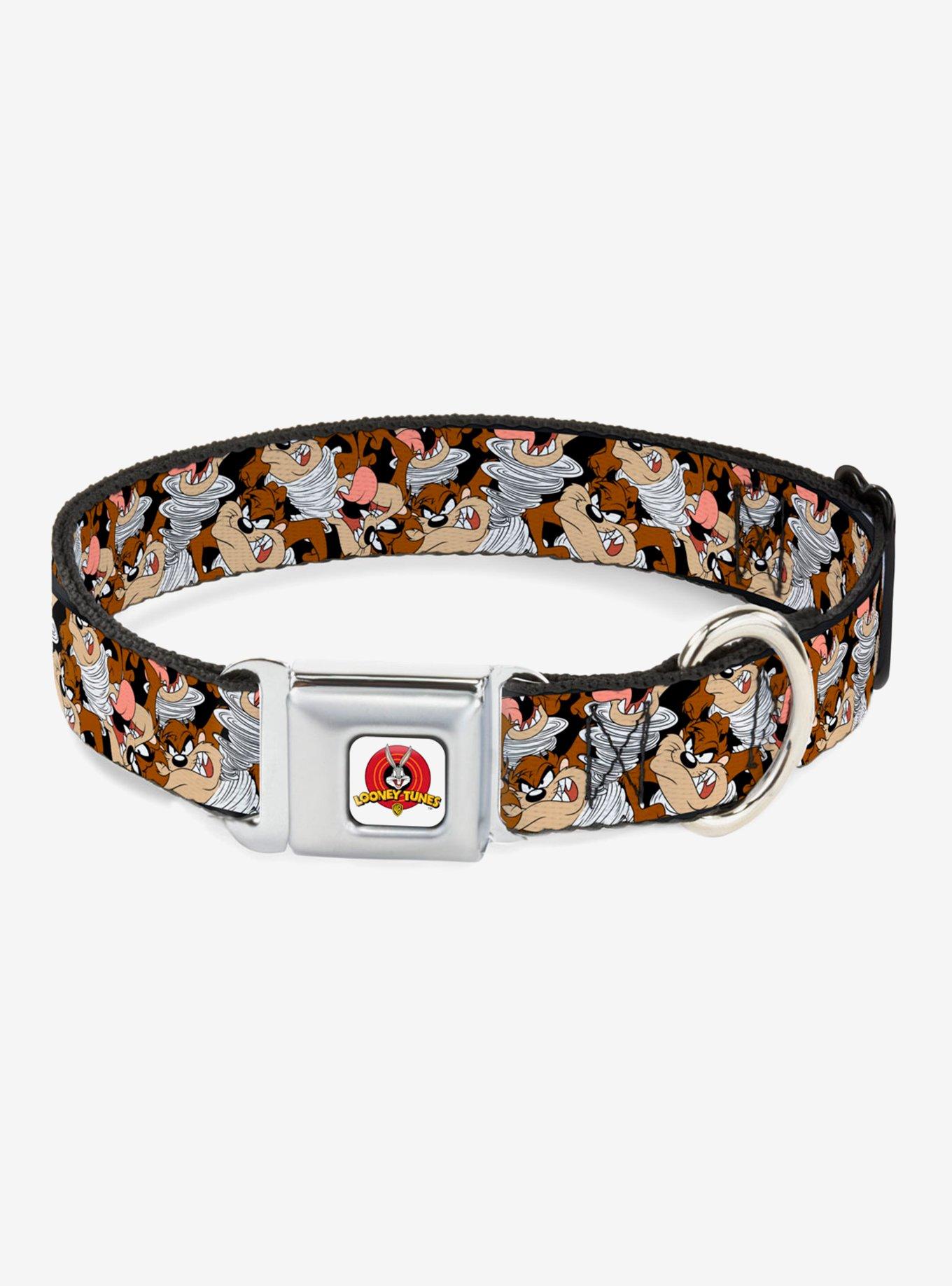 Looney Tunes Tasmanian Devil Vortex Seatbelt Buckle Dog Collar, , hi-res