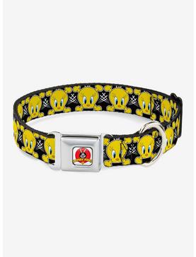 Looney Tunes Tweety Bird Crossbones Seatbelt Buckle Dog Collar, , hi-res