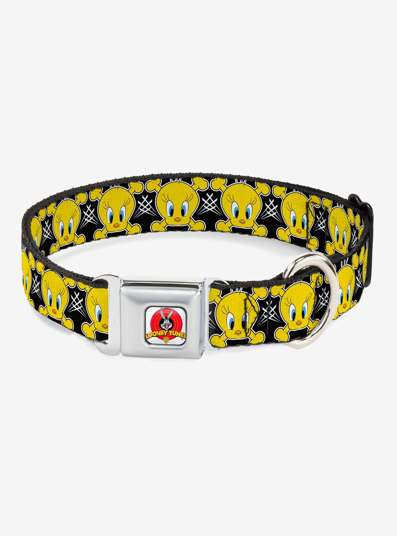 Looney Tunes Tweety Bird Crossbones Seatbelt Buckle Dog Collar, , hi-res