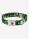 Looney Tunes Marvin The Martian White Green Seatbelt Buckle Dog Collar, MULTICOLOR, hi-res