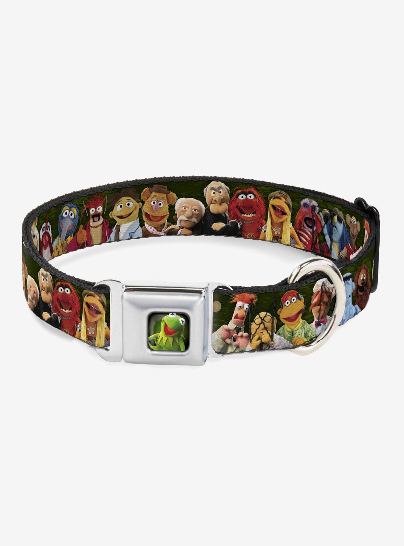 Disney The Muppets Character Group Pose Seatbelt Buckle Dog Collar, GREEN, hi-res