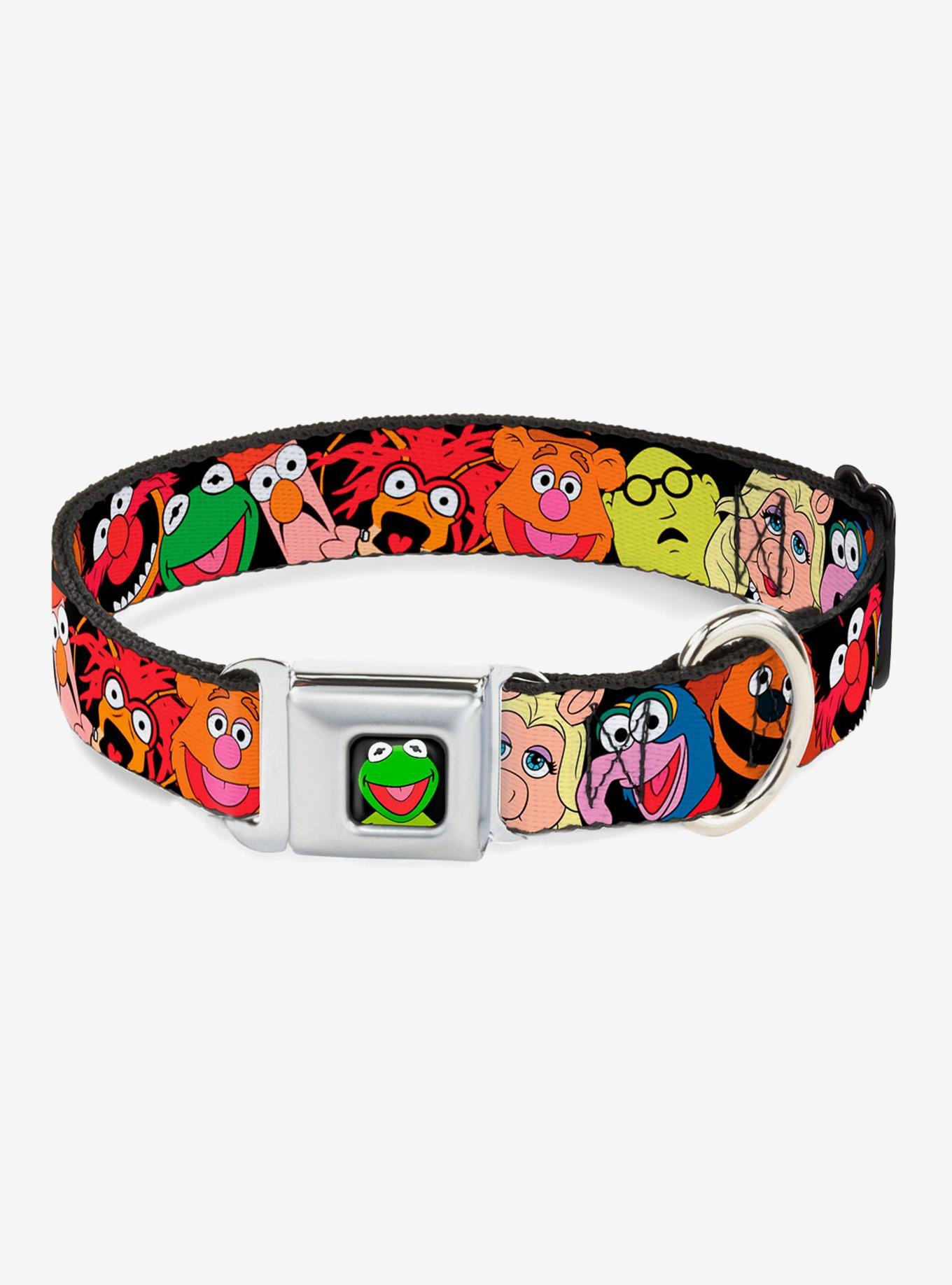 Disney The Muppets Faces Seatbelt Buckle Dog Collar, BLACK, hi-res