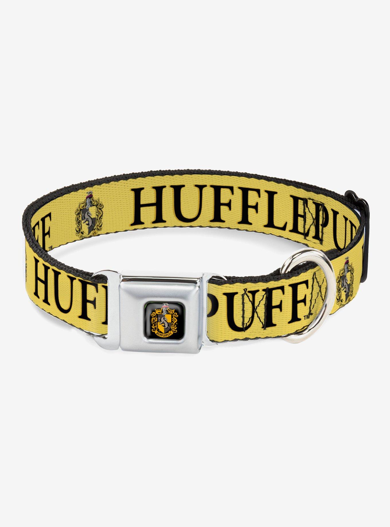 Harry Potter Hufflepuff Crest Yellow Black Seatbelt Buckle Dog Collar, , hi-res