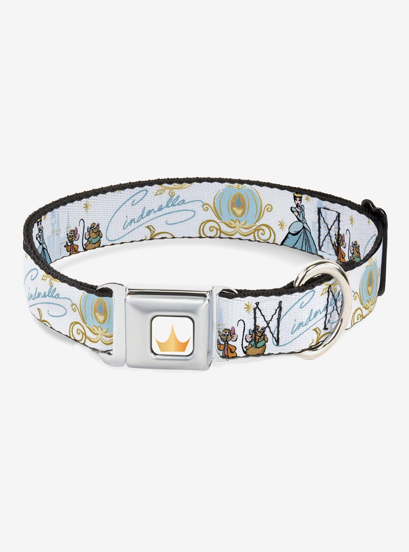 Disney Princess Cinderella Pumpkin Coach And Mice Seatbelt Buckle Dog Collar, , hi-res