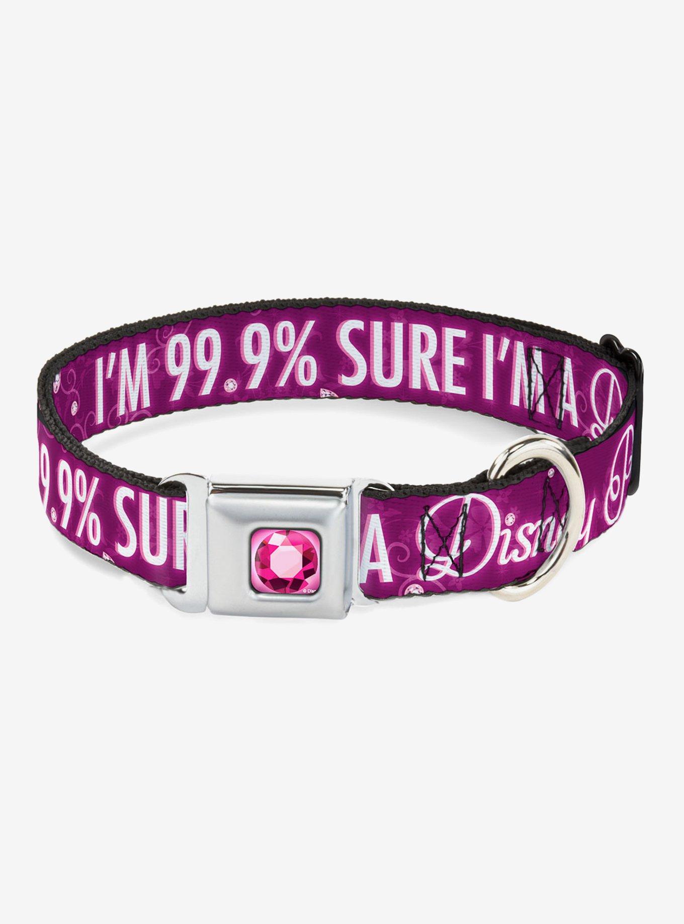 Disney Princess Im 99.9 Sure Im A Disney Princess Seatbelt Buckle Dog Collar, PINK, hi-res