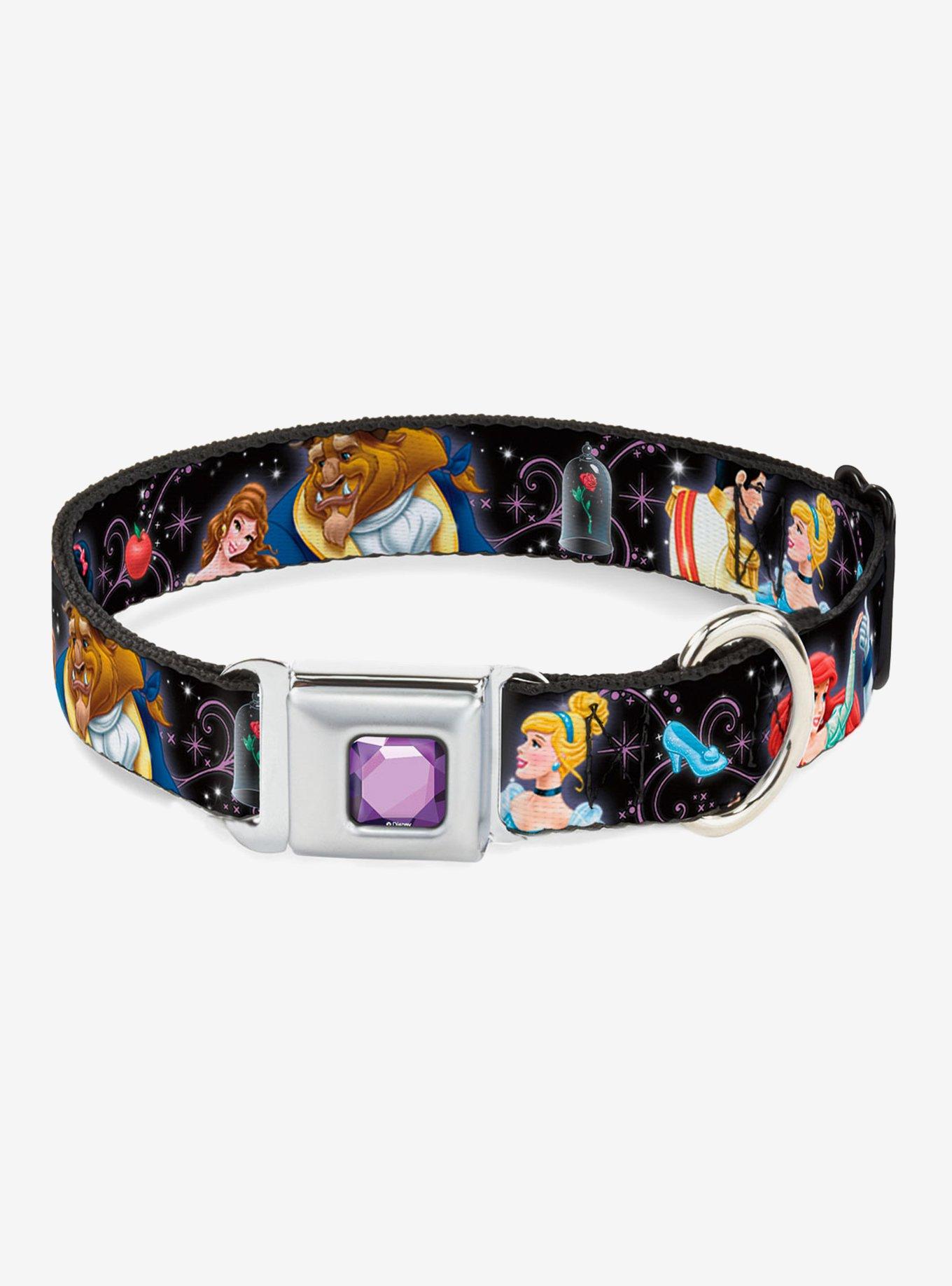 Disney Princess Princes Dancing Seatbelt Buckle Dog Collar, MULTICOLOR, hi-res