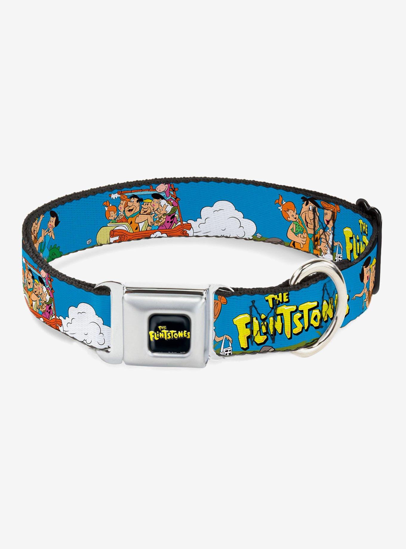 The Flintstones And Rubbles Group Seatbelt Buckle Dog Collar, , hi-res