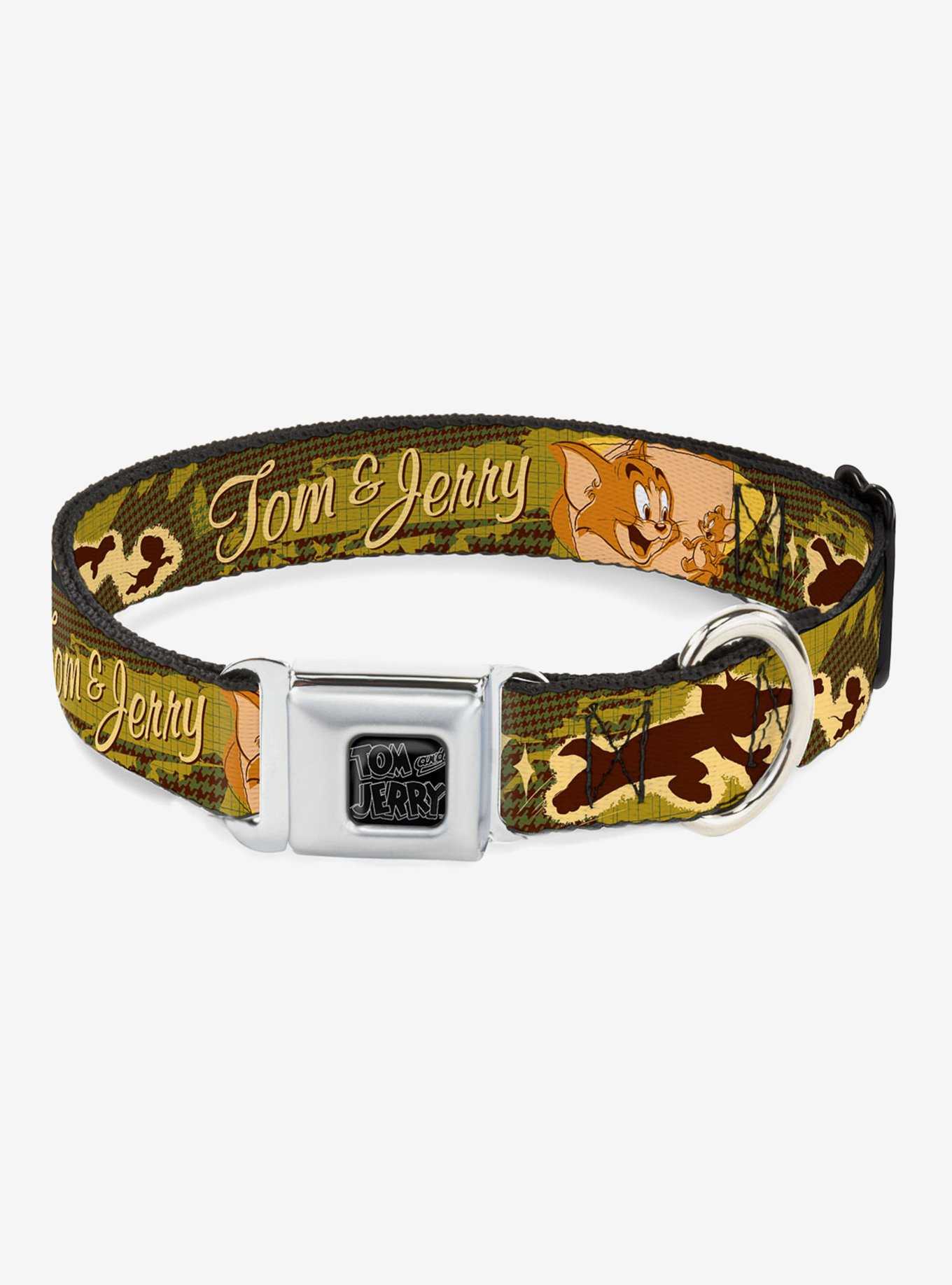 Tom And Jerry Houndstooth Seatbelt Buckle Dog Collar, , hi-res