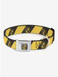 Harry Potter Hufflepuff Crest Diagonal Seatbelt Buckle Dog Collar, GREY, hi-res