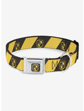 Plus Size Harry Potter Hufflepuff Crest Diagonal Seatbelt Buckle Dog Collar, , hi-res