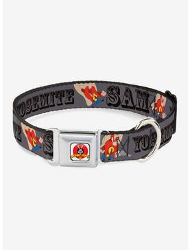 Plus Size Looney Tunes Yosemite Sam Gray Seatbelt Buckle Dog Collar, , hi-res