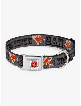 Looney Tunes Yosemite Sam Gray Seatbelt Buckle Dog Collar, , hi-res