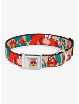 Looney Tunes Yosemite Sam Turquoise Seatbelt Buckle Dog Collar, , hi-res