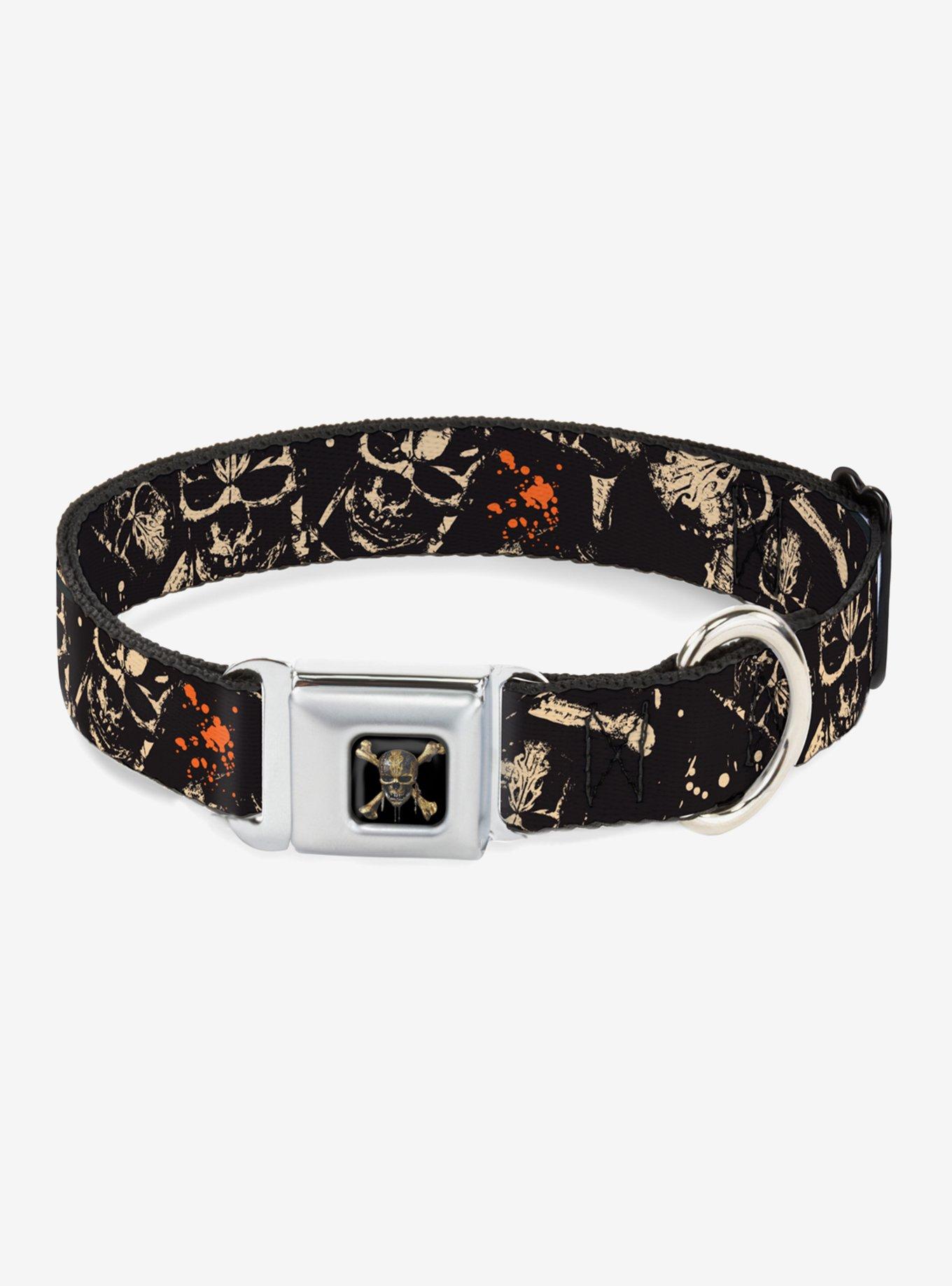 Disney Pirates Of The Caribbean Scattered Splatter Seatbelt Buckle Dog Collar, , hi-res