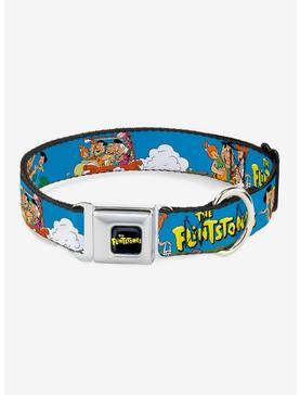 The Flintstones And Rubbles Group Seatbelt Buckle Dog Collar, , hi-res