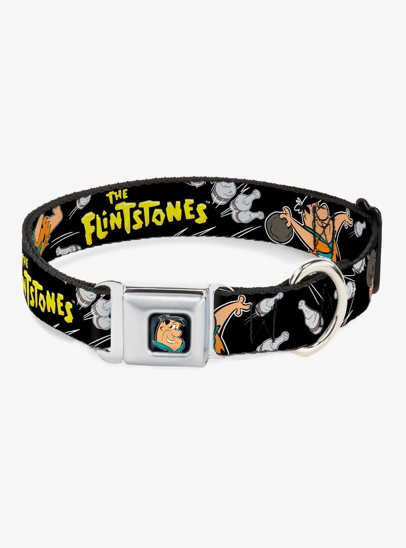 The Flintstones Fred Bowling Pins Seatbelt Buckle Dog Collar, , hi-res