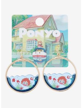 Studio Ghibli Ponyo Swimming Scene Hoop Earrings - BoxLunch Exclusive, , hi-res