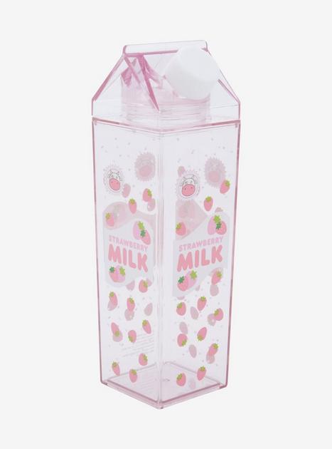 Strawberry Cow Milk Carton Water Bottle | Hot Topic