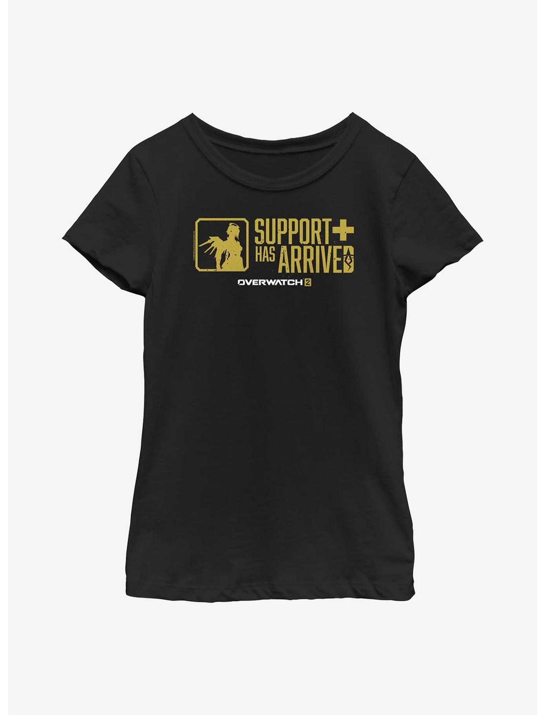 Overwatch 2 Mercy Support Has Arrived Youth Girls T-Shirt, BLACK, hi-res