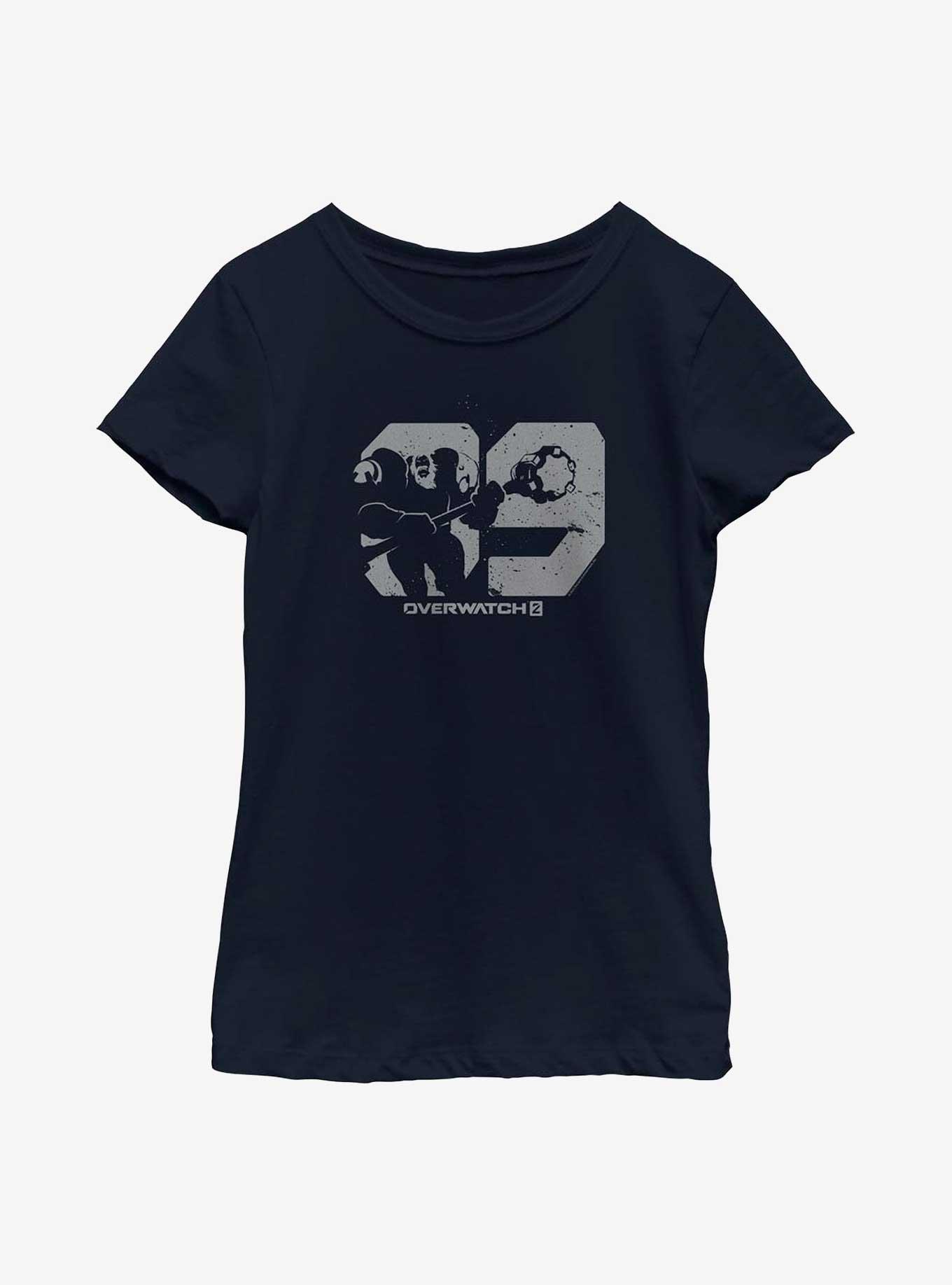 Overwatch 2 Tank Reinhardt Youth Girls T-Shirt, NAVY, hi-res