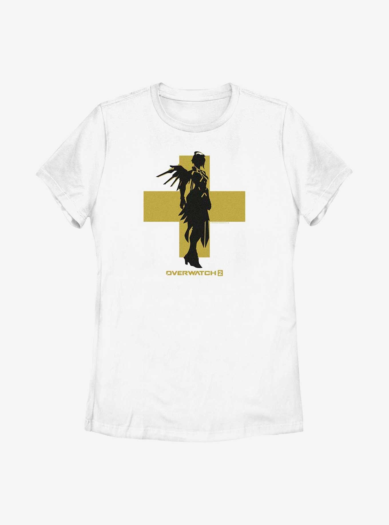 Overwatch 2 Mercy Silhouette Womens T-Shirt, WHITE, hi-res