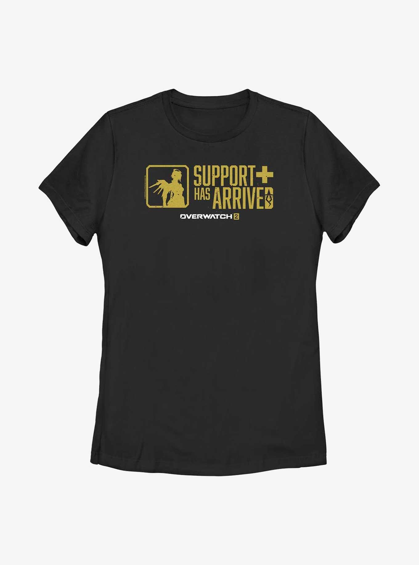 Overwatch 2 Mercy Support Has Arrived Womens T-Shirt, BLACK, hi-res