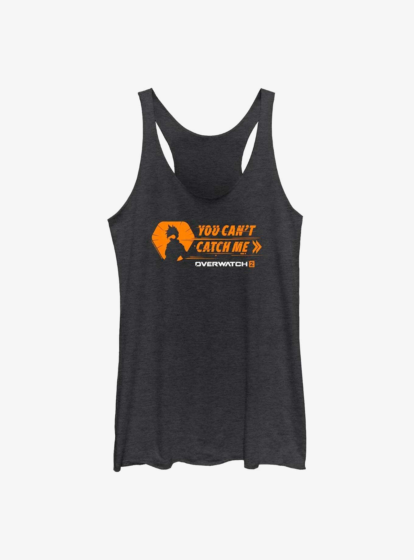 Overwatch 2 Tracer You Can't Catch Me Womens Tank Top, BLK HTR, hi-res