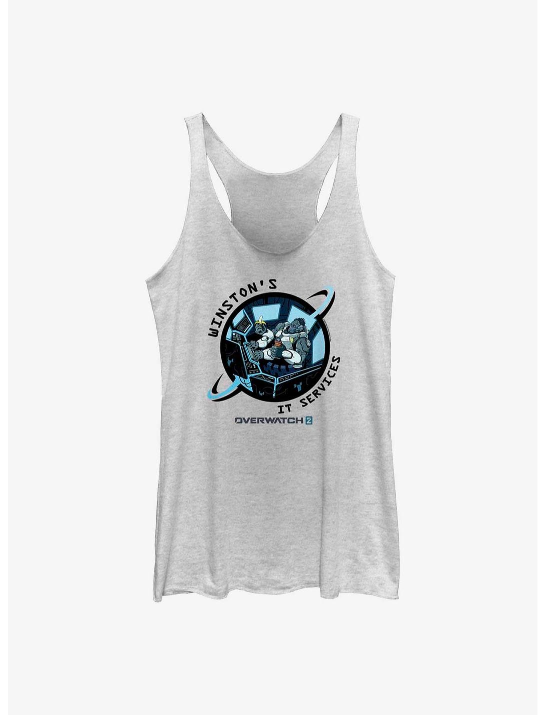 Overwatch 2 Winston's IT Services Womens Tank Top, WHITE HTR, hi-res