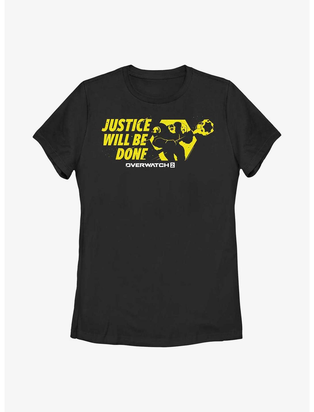 Overwatch 2 Reinhardt Justice Will Be Done Womens T-Shirt, BLACK, hi-res