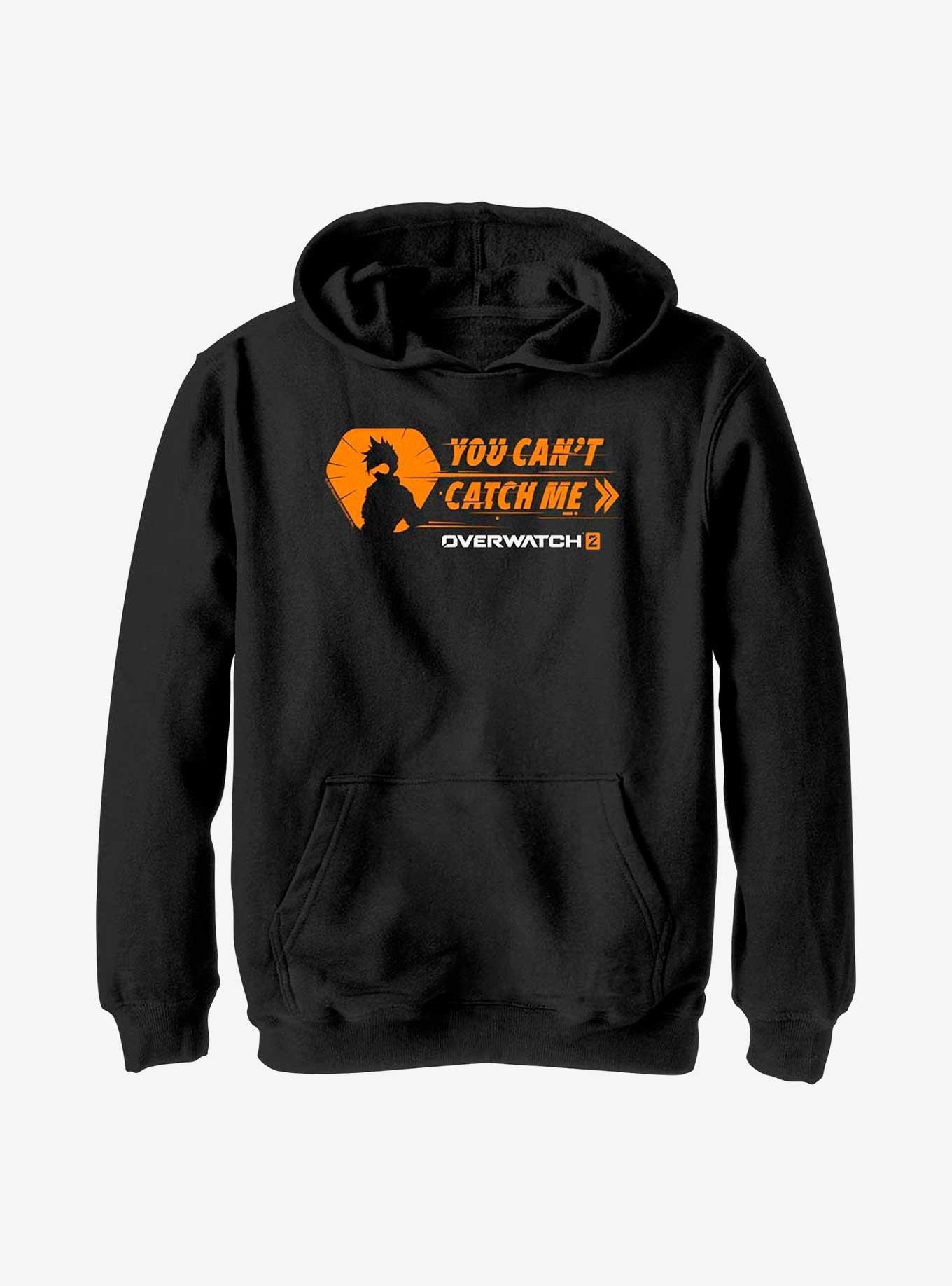 Overwatch 2 Tracer You Can't Catch Me Youth Hoodie, BLACK, hi-res